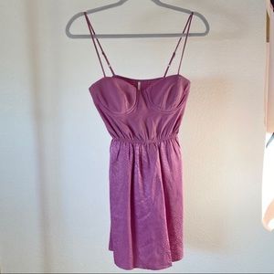 Purple corset silk dress